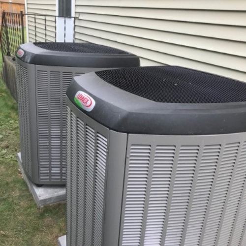 Air conditioning units outside of a house
