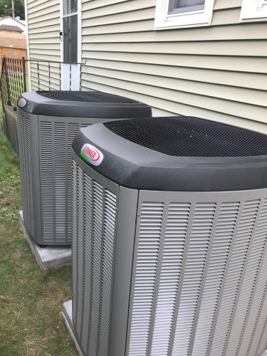 Air conditioning units outside of a house