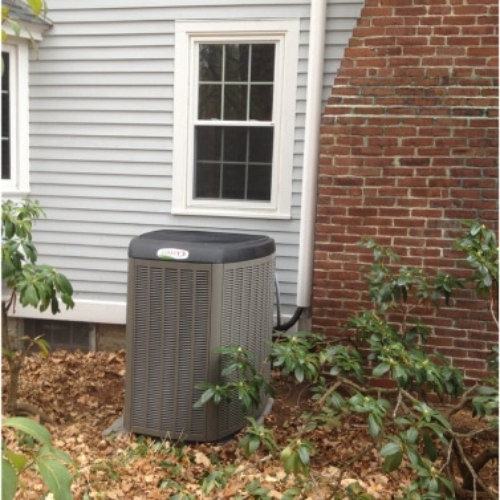 Air conditioning unit outside of a house