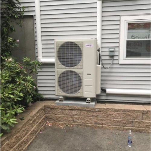 Ductless unit installed outside of house