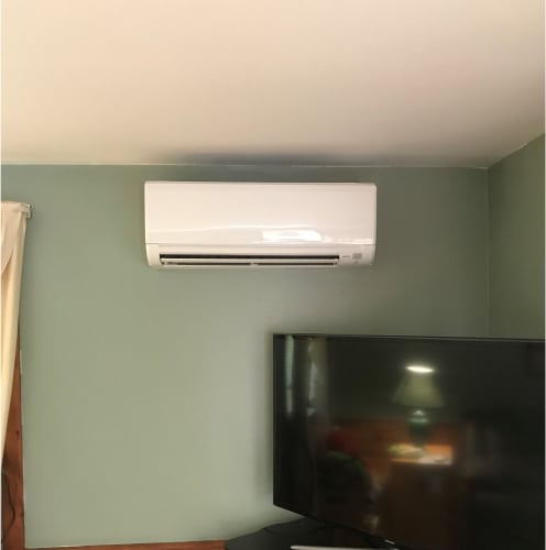 Ductless unit installed inside of house
