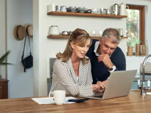 couple on a laptop