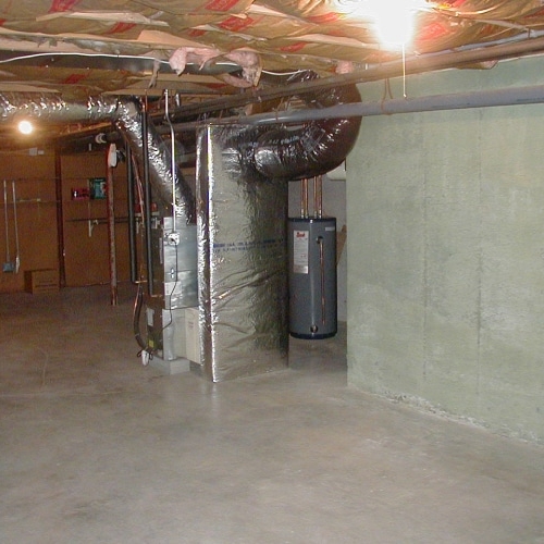 High Velocity Unit Installation inside a basement of a house