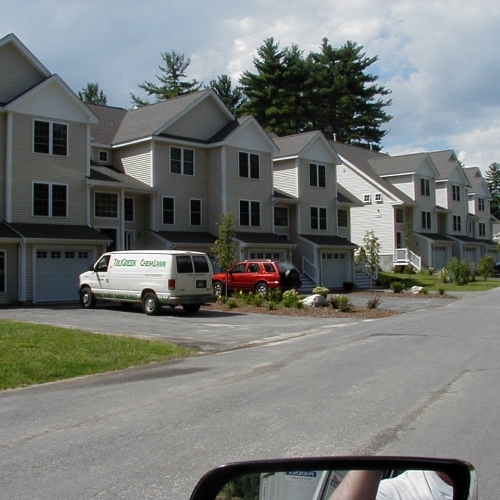 Row of newly constructed houses