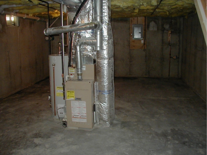 Furnace in a basement of new house
