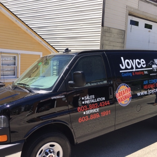 Joyce heating and cooling branded van