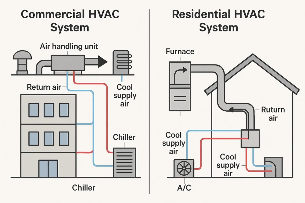 residential vs commercial diagram