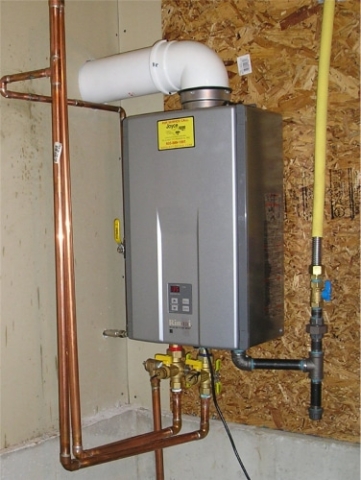Rinnai Unit installed in the basement of house