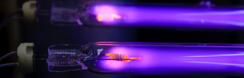 A close-up of a UV light