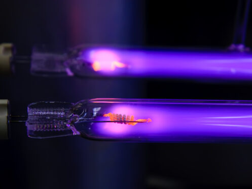 A close-up of a UV light