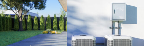 Air conditioning units outside a Nashua home